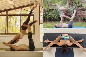 Aashka Goradia Goble hasn't given up on yoga while in quarantine