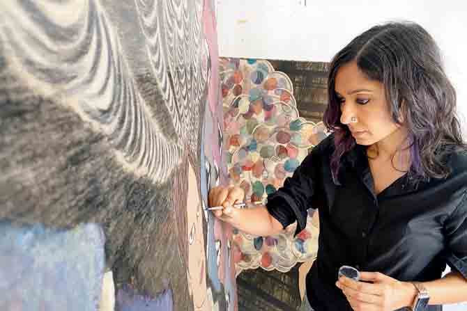 Dhruvi Acharya works on Painting in the Time of Corona