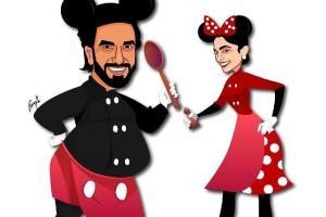 Ranveer, Deepika transform themselves into Mickey and Minnie Mouse