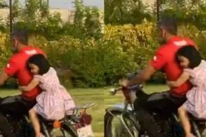 MS Dhoni takes daughter Ziva for bike ride inside Ranchi farmhouse