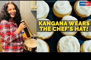 Kangana showcases her baking skills and bakes cupcakes in lockdown