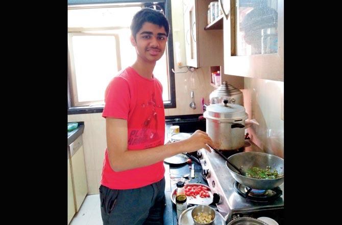 Atharva cooks a meal