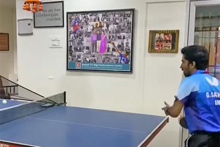 Table Tennis Star G Sathiyan Trains With Robot At Home In Chennai