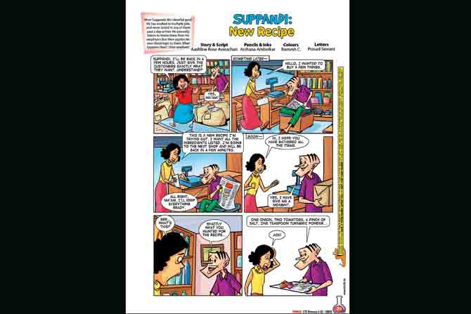 A recent adventure of Suppandi.  IMAGE COURTESY/ Tinkle comics magazine; Copyright Amar Chitra Katha Pvt. Ltd. 