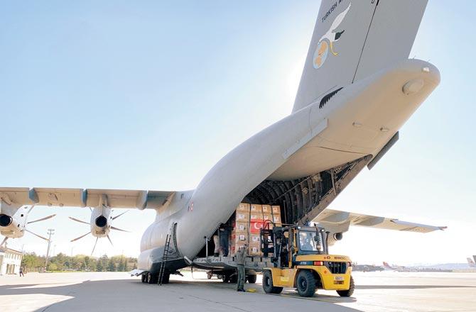 The cargo at the Etimesgut airport outside Ankara. Pic/AP