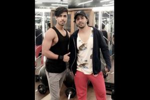 Abhishek Agrawal trains with Varun Dhawan at Bodyscupltor gym Juhu