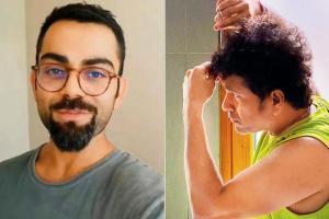 Virat gets a haircut from wife Anushka, Sachin cuts own hair