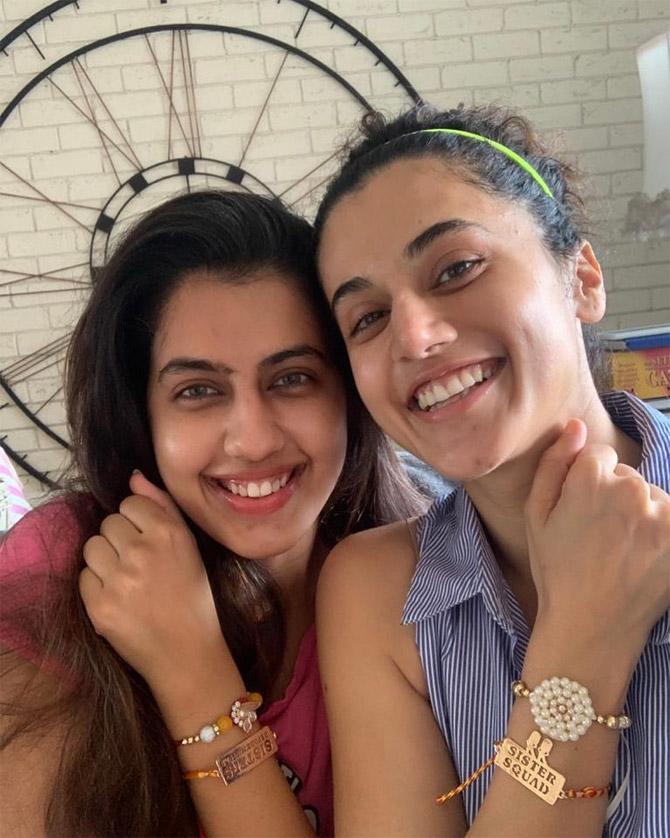 Taapsee Pannu and Shagun Pannu: Celebrating the festival of Raksha Bandhan with sister, actor Taapsee Pannu showcased her special rakhi that read, 
