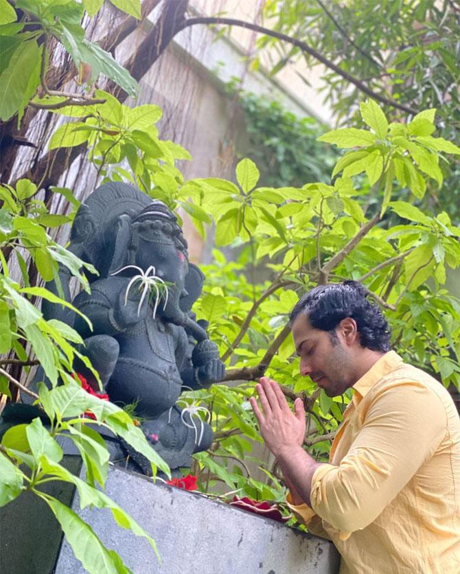Varun Dhawan too posted a picture of his, where he is seen offering prayers to Lord Ganpati on the occasion of Ganesh Chaturthi. Along with the picture, he wrote in the caption, 