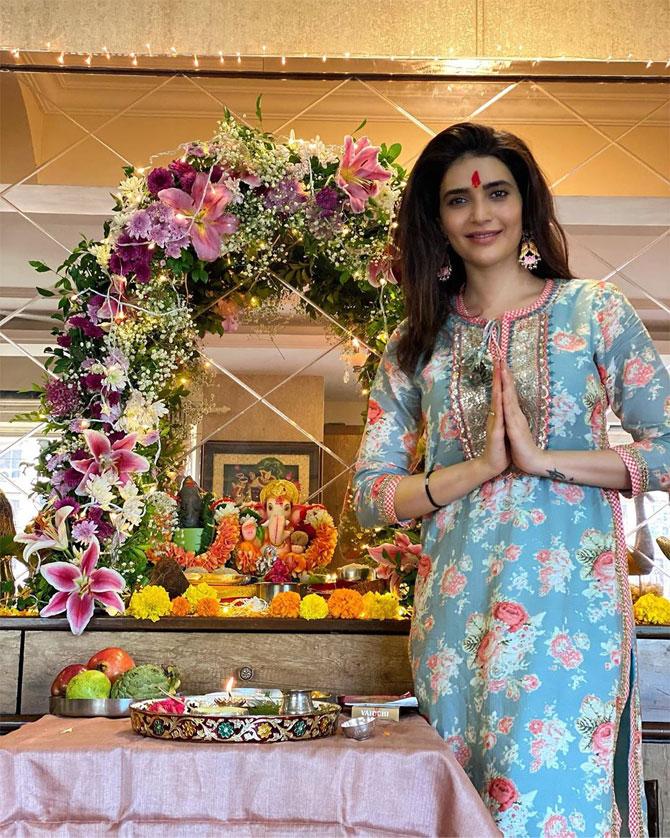 Karishma Tanna welcomed Lord Ganesh at her home, for the first time. She mentioned in her social media post, 