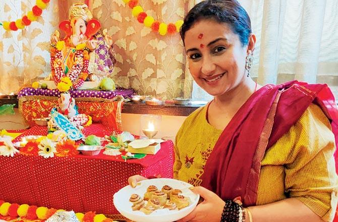 Divya Dutta lamented the fact that she has got Ganesha home, but can't invite guests for darshan due to the current scene. She prayed for peace and good times ahead.