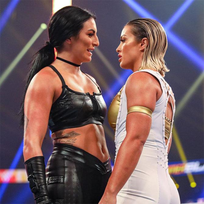 Friends-turned-foes Sonya Deville and Mandy Rose would put an end to their long-lasting rivalry in a Loser Leaves WWE match.