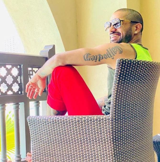 Delhi Capitals opening batsman Shikhar Dhawan shared a photo of him relaxing in his room and wrote, 