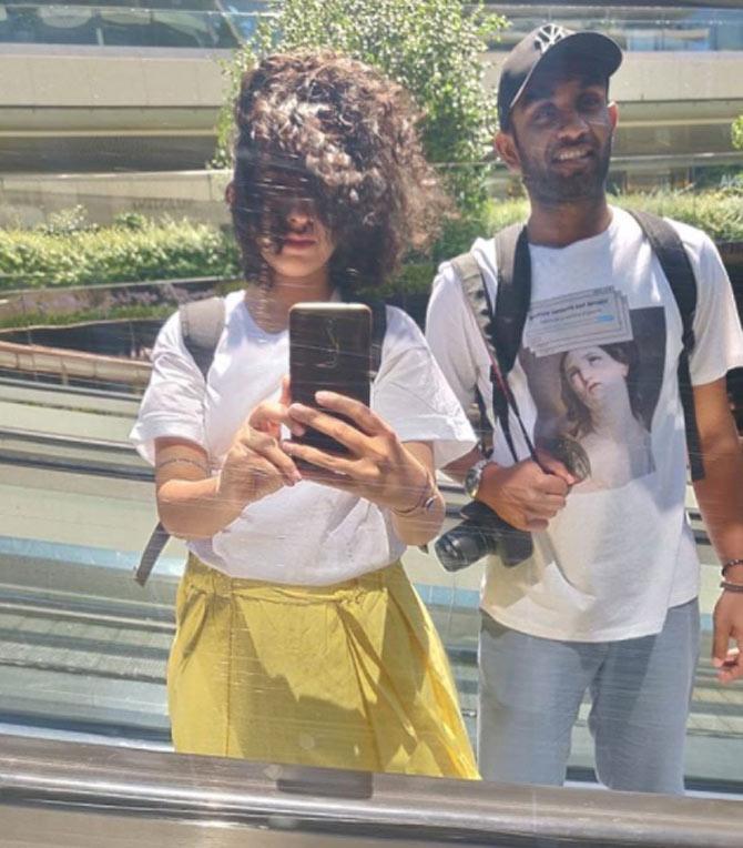 Mumbai Indians all-rounder Jayant Yadav shared this picture with his fiance Disha Chawla and had a funny caption to accompany it, 