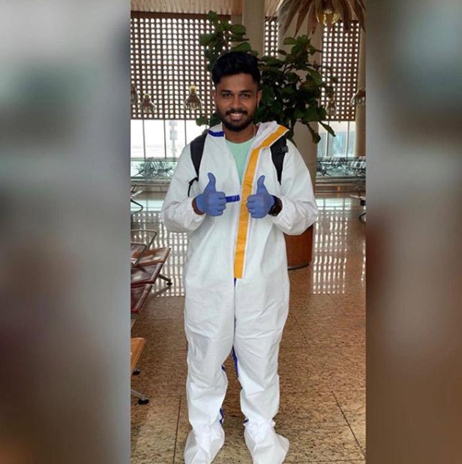 Rajasthan Royals batsman Sanju Samson shared a picture of himself once he touched down and captioned it, 