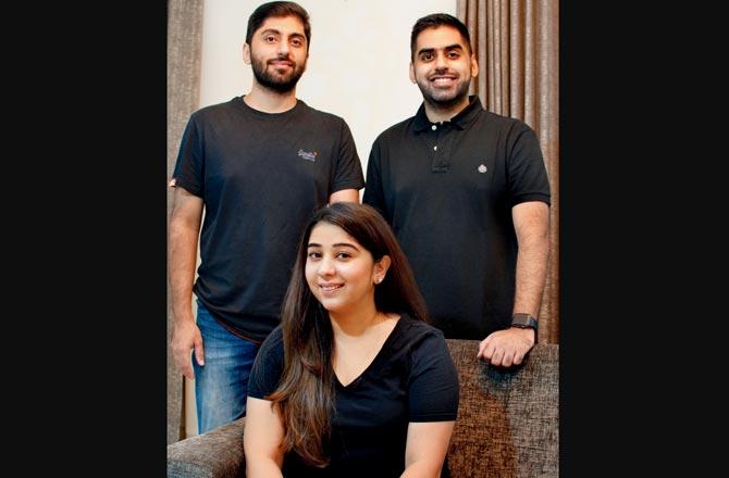 (From left) Sahil, Kresha and Nikhil Lulla