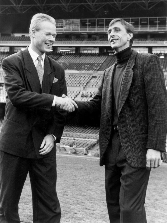 Ronald Koeman with Johan Cruyff