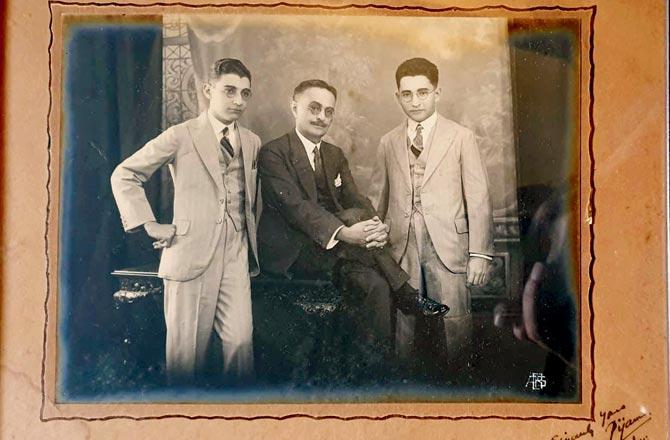 Pijam with his sons Rustom and Adi. Pic courtesy/Manek Guzder