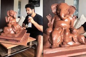 Ganesh Chaturthi 2020: Rithvik Dhanjani sculpts a Ganpati idol at home!