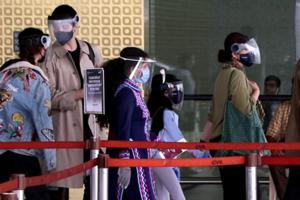 Twinkle Khanna with Nitara and Aarav Bhatia clicked at Mumbai airport