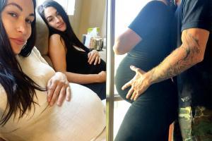 Mama Bellas! Twin sisters Nikki and Brie give birth to baby boys