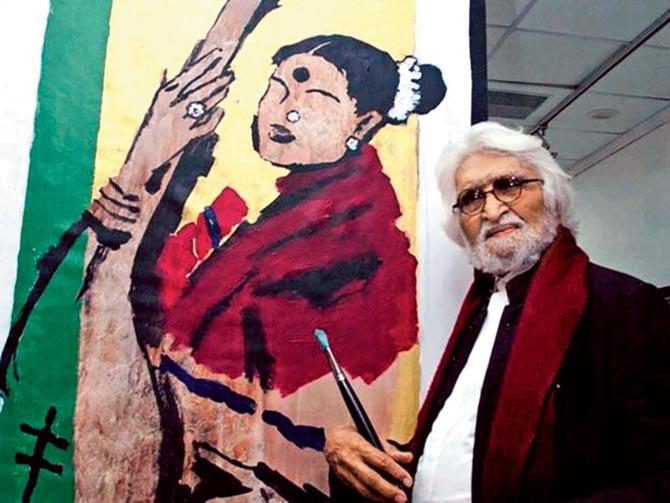 MF Husain. Pic courtesy/AstaGuru