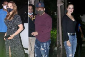 Salman Khan, Iulia Vantur, Waluscha DeSousa, Sohail Khan party at Arbaaz Khan's Bandra residence