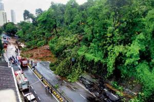 Malabar Hill road damaged due to landslide could take months for repair