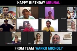 A surprise virtual birthday celebration for Mrunal Thakur