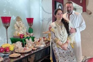 Sanjay Dutt shares pic with Maanayata: Faith in Bappa remains the same