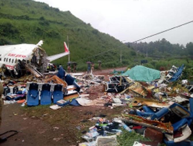 Wreckage of the crashed plane