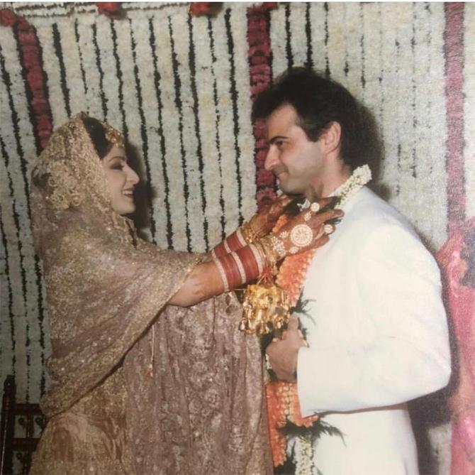 They have two children, Shanaya and Jahaan. While Shanaya is already one of the popular star kids of Bollywood, Jahaan is still kept away from the paparazzi's attention.
In picture: Sanjay Kapoor posted this picture on their wedding anniversary - December 9 in 2019 and captioned: 21 years of togetherness