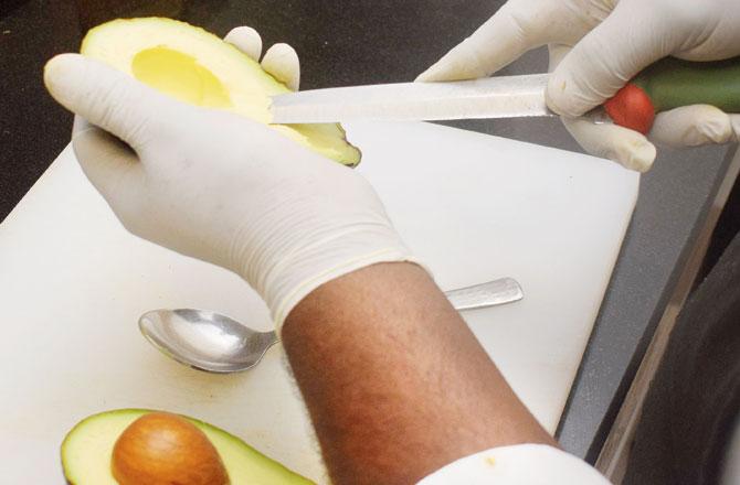 A generous chunk of avocado is added to the mix