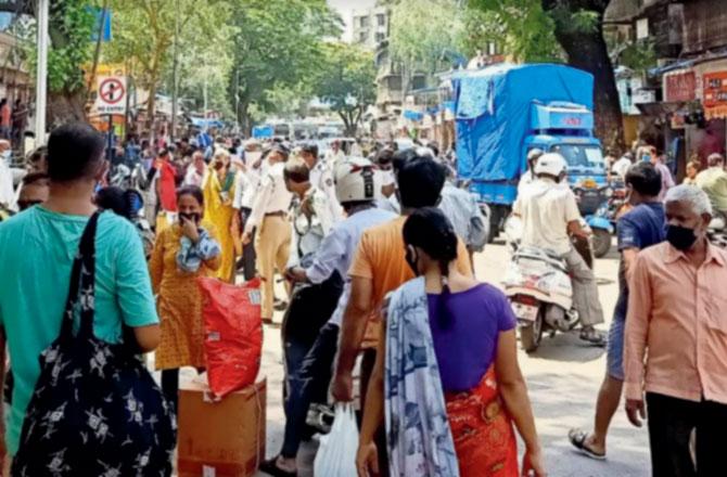 Shoppers are seen at RRT Road on Monday