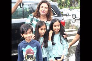 Farah Khan's daughter Diva gives her a tight hug; son Czar clicks photo