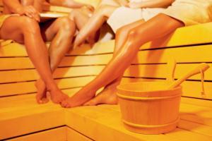 Being brown and in a sauna