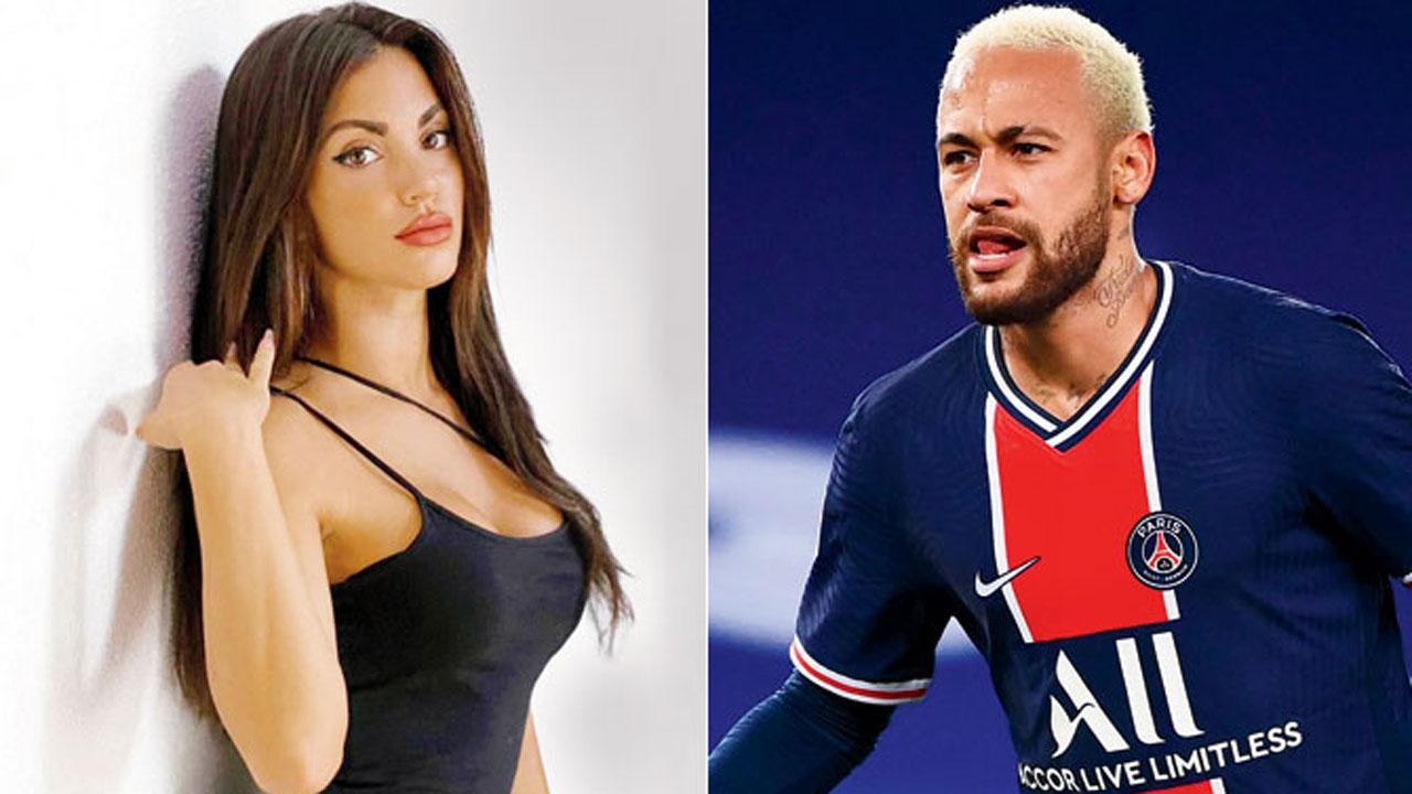 Naughty Neymar dancing to model Melodie's tune?