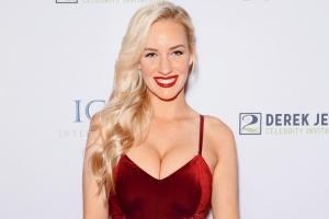 Golfer babe Paige Spiranac turns Santa in Christmas-themed towel