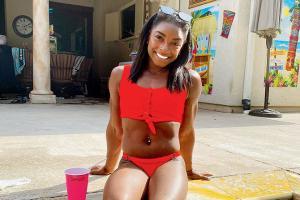 Simone Biles unwinds with massages and wine