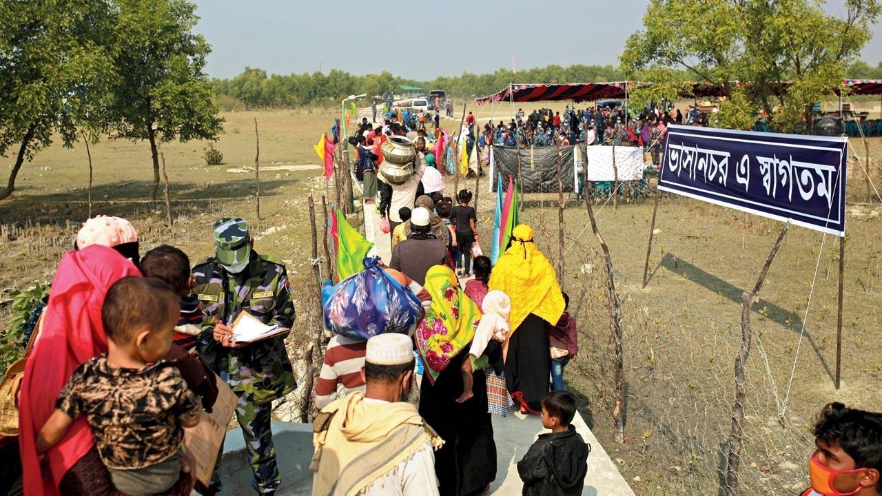 Bangladesh ships off Rohingyas to flood-prone island