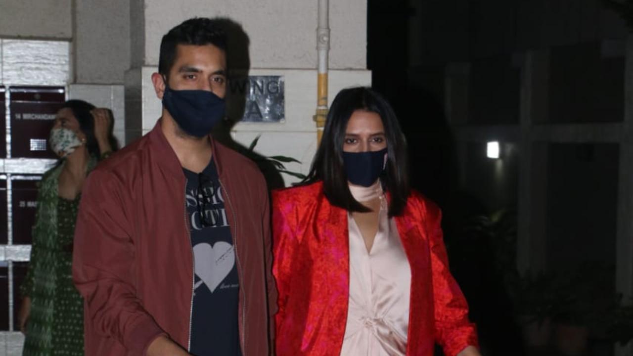 Angad Bedi and Neha Dhupia were also snapped at the party. Angad Bedi and Neha Dhupia announced their wedding in the month of May 2018 and welcomed their adorable baby girl Mehr in November 2018. Their loved-up posts look no less than a perfect family picture on Instagram.