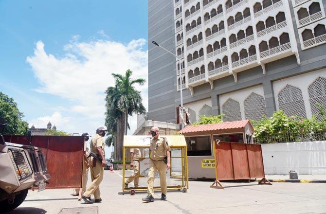The hotel had increased security around it after the 26/11 terror attacks. File pics/Suresh Karkera