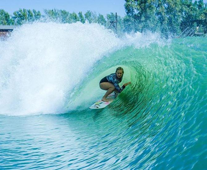 Just a month after being attacked by the shark, Bethany Hamilton returned to surfing.