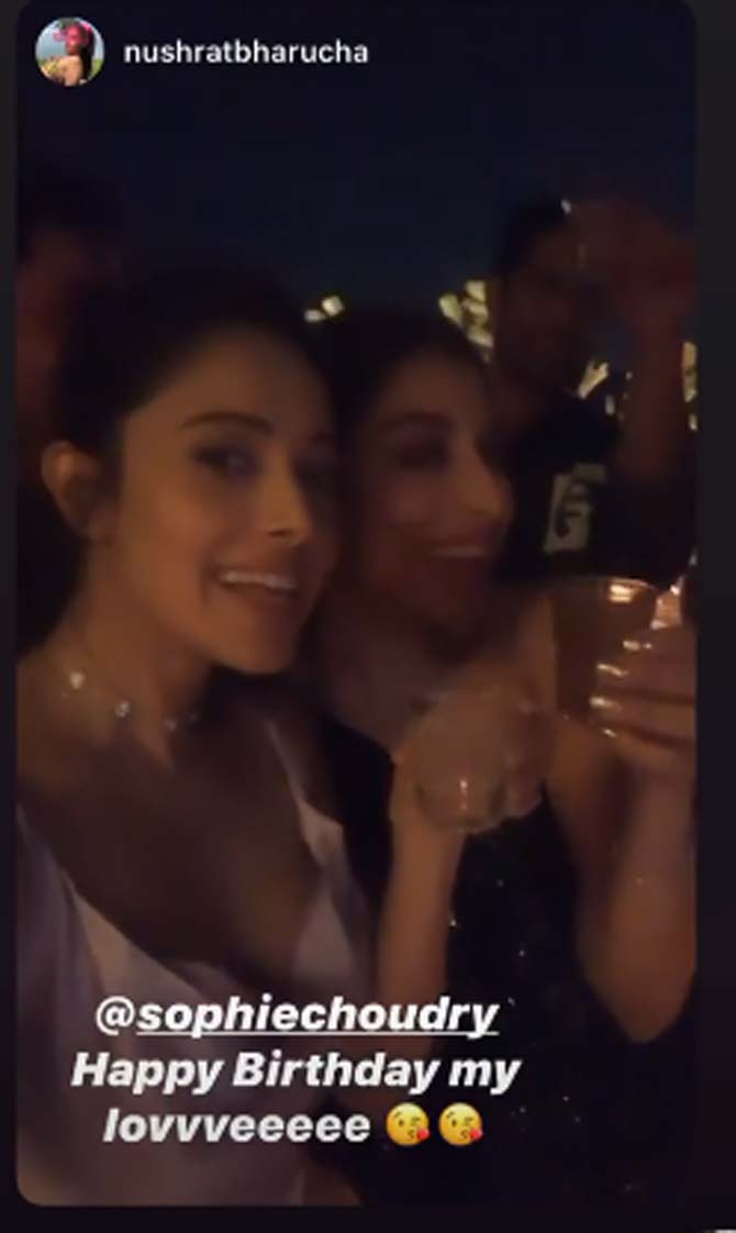 Nushrat Bharucha called Sophie Choudry 'love' while wishing her on her birthday on Instagram.