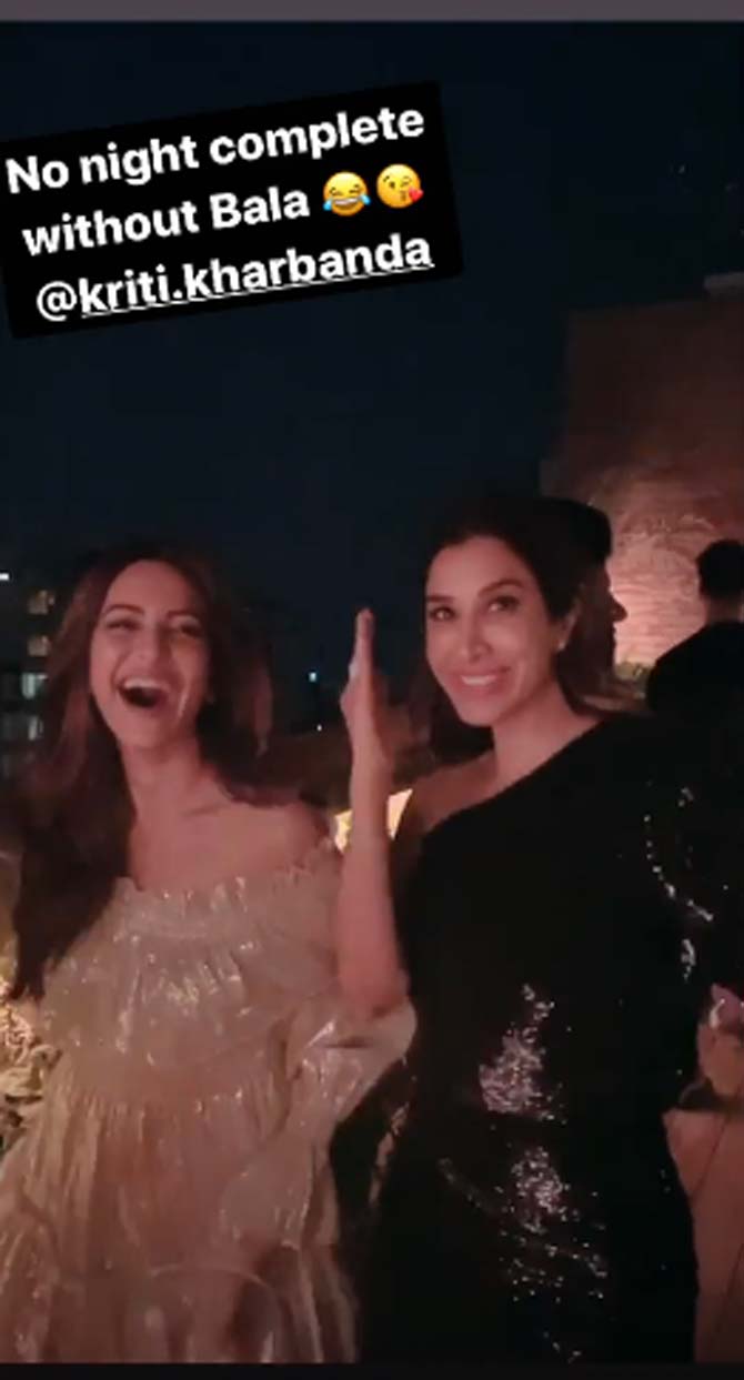 Sophie Choudry and Kriti Kharbanda also grooved to the tunes of Bala song (from Housefull 4). The former shared a glimpse from the party and wrote - 