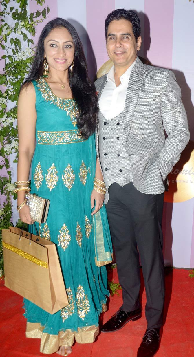 Aman Verma and wife Vandana Lalwani also attended the wedding party of Kamya Panjabi and Shalabh Dang at a plush hotel in Vile Parle.
