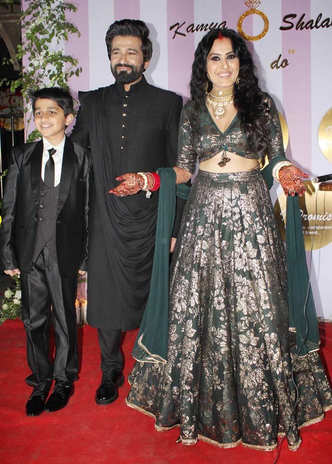 Kamya Panjabi tied the knot to Shalabh Dang on February 10, 2020, in a fairytale wedding. The lovely couple hosted a wedding party for their television celebrity friends at a plush hotel in Vile Parle, Mumbai. All pictures/Yogen Shah 