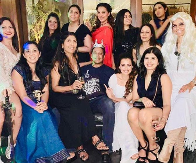 In picture: Mahesh Bhupathi and Lara Dutta celebrating the former's 45th birthday with their celebrity friends
