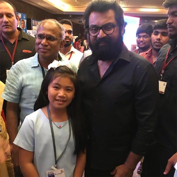 She has called upon Prime Minister Narendra Modi to implement climate change laws in the country. 
In photo: Licypriya Kangujam with actor Sarath Kumar.