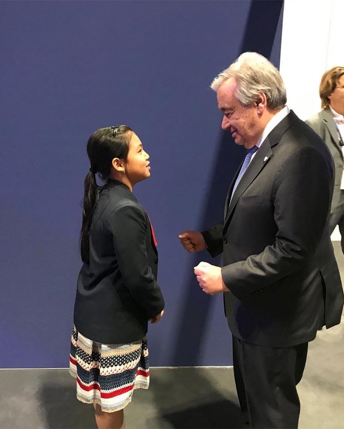 She has voiced concerns across several international platforms, urging the world leaders to act on the issue of climate change and to reduce natural disasters. She has also been recognised for her work and was awarded the 2019 World Children Peace Prize Laureate.